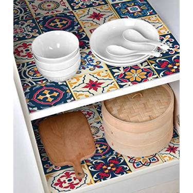 Imagem de Papel de parede autoadesivo de 45 x 295 cm para cozinha com cobertura criativa removível rápida de limpar para prateleiras, gavetas, escrivaninha, armário, cozinha, rolos de vinil