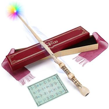Imagem de ShinySong Rechargeable Light Up Wizard Wand with Gradient Lighting, Illuminating Magic Witch Wands for Kids Halloween Christmas Cosplay Party, Bone