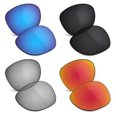 Imagem de TRUSHELL Lentes de reposição polarizadas para óculos de sol Oakley Crosshair New 2012 - azul oceano + preto + prata + vermelho fogo