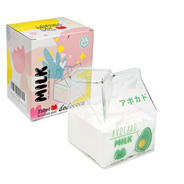 Imagem de Recipiente de leite de vidro para leite creme fofo copo de leite transparente minicamer frasco de leite 379 g, 1 peça