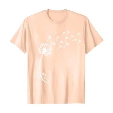 Imagem de Camiseta feminina bonita gola V girassol flores silvestres gráfico casual estampado camiseta manga curta feminina, Bege, 3G
