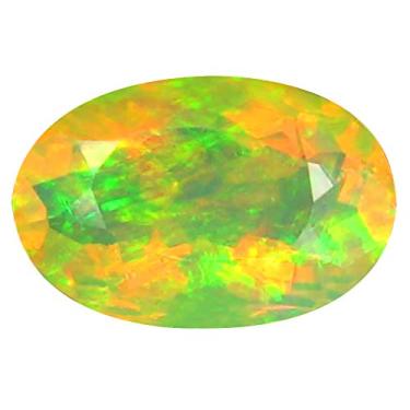 Imagem de 1,95 ct AAA+ Qualidade da pedra preciosa corte oval (11 x 7 mm) opala arco-íris não aquecida genuína e extraída da pedra preciosa solta da Terra