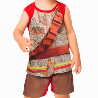 Imagem de Roupa de Festa Junina Bebe Menino Fantasia Cangaceiro Com Regata e Short Caipira 3 a 18 meses (Bege, EG 12-18 Meses)