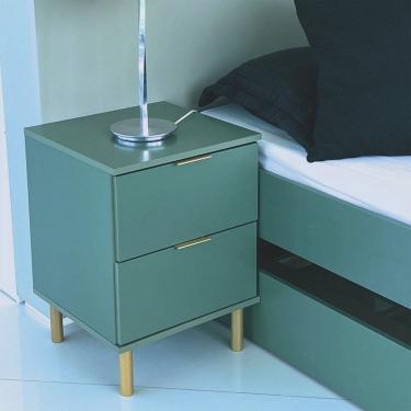 Imagem de Mesa de Cabeceira 2 Gavetas Dm-125 Verde Oliva