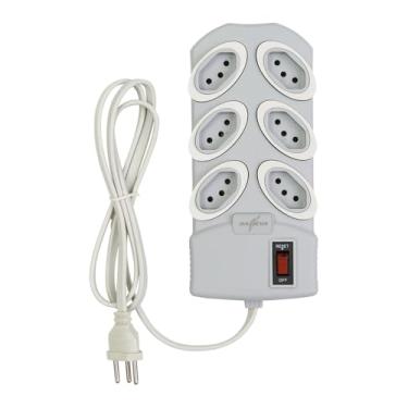 Imagem de FILTRO DE LINHA RULER6 PP 3X0,75-6 TOMADAS - 10 AMPERES - 2 PINOS + TERRA (3 PINOS) - CINZA - 1,3 METROS - DANEVA 1800