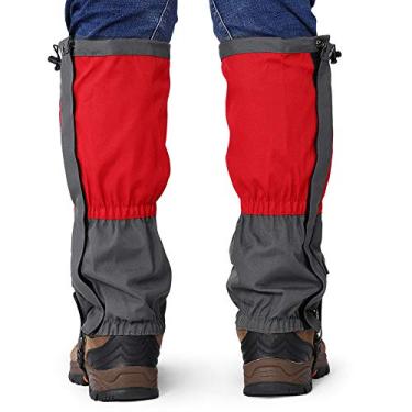 Imagem de Polainas Legging de Neve, Pano Oxford Resistente a Rasgos à Prova de Vento para Esqui, Escalada, Caça, 1 par (Vermelho)