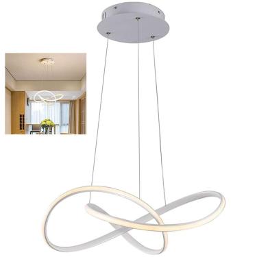 Imagem de Lustre Pendente LED 3000K Arco Infinito Iluminaçao Perfil Recepçao Sala Hall de Entrada...