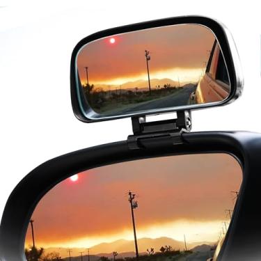 Imagem de JONMON Espelho de ponto cego - Espelho angular amplo convexo auxiliar de rotação 360 ajustável - Clipe de encaixe para retrovisor lateral - Universal para carros, caminhões, SUVs