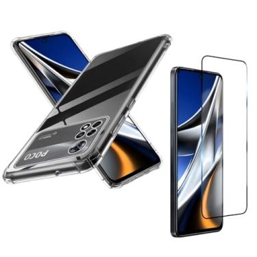 Imagem de Capa Capinha Anti Impacto + Película Premium 9D Cerâmica Para Poco X4 Pro Tela De 6,67 Polegadas - (Bluepink)