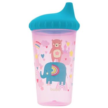 Imagem de Copo Infantil Antivazamento 300ml Colorido Estampado +12 Meses Arco-Iris Rosa - Baby