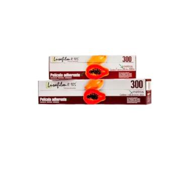 Imagem de 300 Metros Bobina Plastico Rolo Filme Pvc 28x300 Metros - com Serrilha