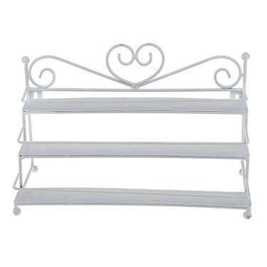 Imagem de Organizador de parede para exibição de esmalte de metal de 3 camadas comporta 24 garrafas, perfeito para armazenamento em lojas e salões de beleza com suporte gratuito - branco