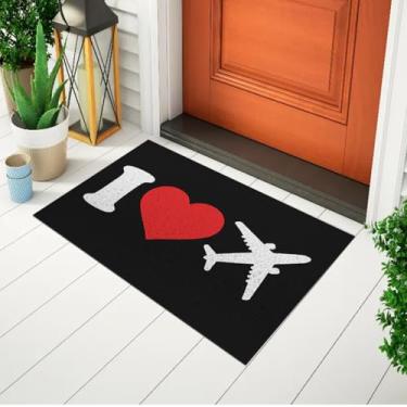 Imagem de Tapete Capacho Divertido e Criativo De Porta Com Frase - I love Viajar Ca375