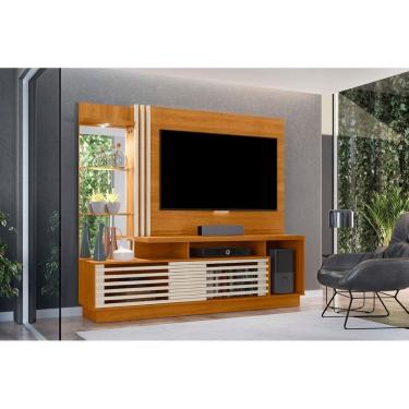 Imagem de Painel Frizz Plus para TV de até 60 polegadas - Cinamomo / Off White - Madetec