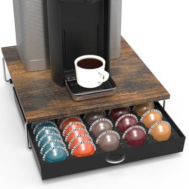 Imagem de DecoBrothers Gaveta de vertuolina suprema, comporta 30 cápsulas grandes ou 60 pequenas de vertuolina, marrom rústico