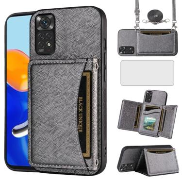 Imagem de Asuwish Capa de telefone para Xiaomi Redmi Note 11S/11 4G capa carteira com protetor de tela de vidro temperado e suporte para cartão, slot de couro PU, acessórios para celular Redme Note11 S Note11S