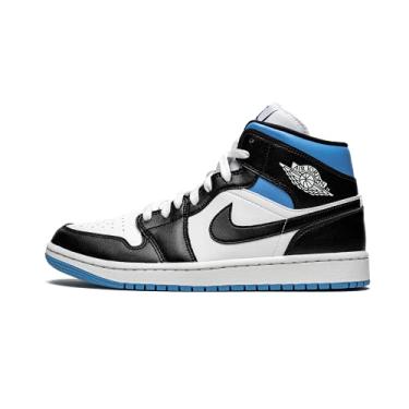 Imagem de Nike Tênis feminino Air Jordan 1 Mid, Branco, preto, azul universitário, 36