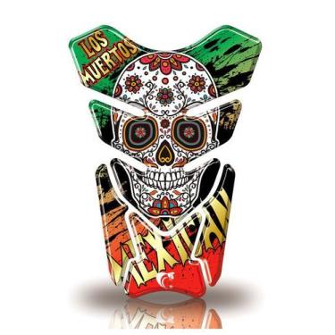 Imagem de Protetor De Tanque Adesivo Moto Honda Yamaha Suzuki Caveira Mexicana -