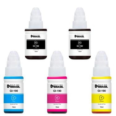 Imagem de Kit 05 Recarga de Tintas Gi-190 compatível canon G1110 - Bulk Ink Do B