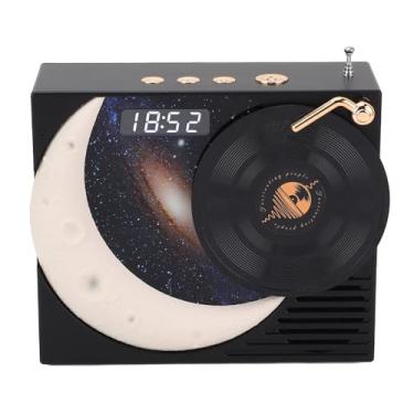 Imagem de Alto-falante Bluetooth retrô Com Relógio e Luz, Alto-falantes Bluetooth Portáteis Com Bateria de 1200mAh, Rádio Bluetooth Vintage Surround de 360 ​​graus para Quarto de Casa