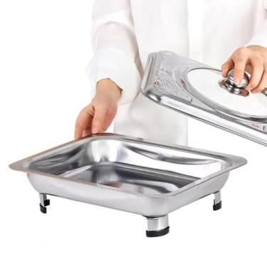 Imagem de Rechaud Inox Leve Travessa com Tampa Transparente - Baixo custo, Sofis