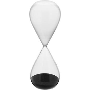 Imagem de Ampulheta Decorativa Areia Preta Vidro 29x10x10cm Enfeite - NH, Materi