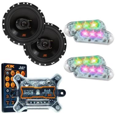 Imagem de Kit 2 Alto Falantes 6  JBL FLEX4 6TRFX55 110 Watts Rms + Kit 4 Strobo 