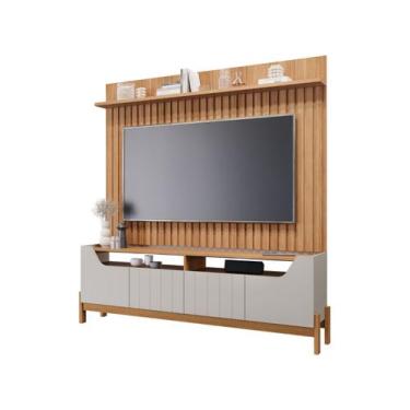 Imagem de Estante Moema Painel P/TV até 70" 04 portas MDF Permobili, Off White/N