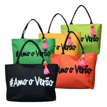 Imagem de Bolsa Ombro Feminina Praia Piscina Compra Feira Grande - Alwy, Vermelh
