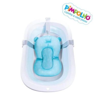 Imagem de Almofada Boia Personagens Para Banho Banheira Bebê Pimpolho, Azul