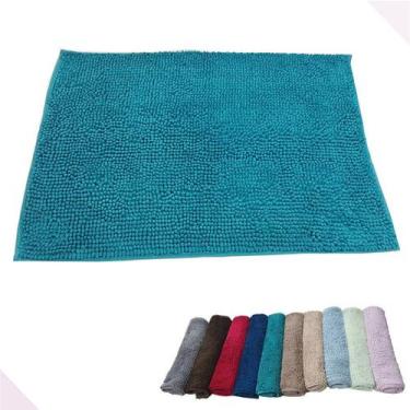 Imagem de Piso Banheiro Tapete Toalha Chão Bolinha Antiderrapante 60x40 Verde Pe