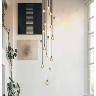 Imagem de Lustre para sala Pratic 16 lâmpadas dourado pé direito alto - Otago