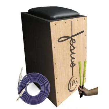 Imagem de Cajon JEG Elétrico + Cabo 4mts + 2 Vassourinha, Jesus