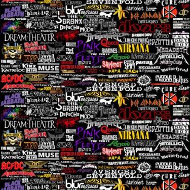 Imagem de Papel Parede Adesivo Fosco Vinil Bandas Hard Rock Cores 3,05 - Decora 