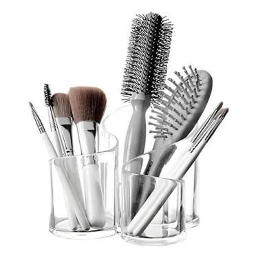 Imagem de Organizador Maquiagem Pincel Escova Batom Multiuso Make - KEHOME, Bran