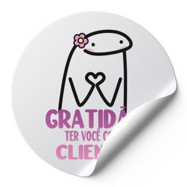 Imagem de 120 Etiquetas Auto Colante Adesivos Redondos Gratidão Ter Você Como Cl