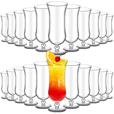 Imagem de Lallisa 24 peças de copos de plástico furacão 425 g resistente a estilhaços de plástico transparente Pina Colada copos de coquetel resistentes a quebras copos de milk-shake de tulipa para suco de