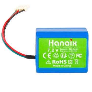 Imagem de Hanaix Bateria de substituição 3500mAh 7,2V NiMH para aspirador de pó iRobot Braava 380 380T 390T Mint 5200 5200B 5200C