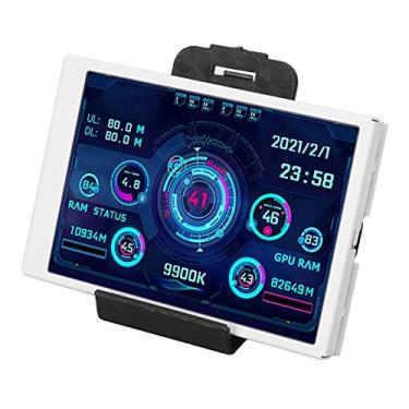Imagem de Mini tela USB de 3,5 polegadas, monitor de temperatura de PC com editor de temas, regulável, painel de sensor de PC, monitor de temperatura para CPU, GPU, monitor de dados (branco)