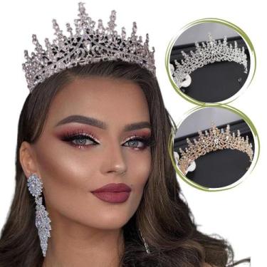 Imagem de Coroa Tiara Noiva Debutante Miss Strass Luxo Brilho Princesa - LM, Dou