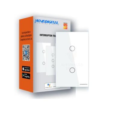 Imagem de Interruptor 2 Botões Branco Touch Zigbee Novadigital Tuya