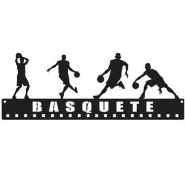 Imagem de Porta Medalhas Basquete Quadro Decorativo Vazado