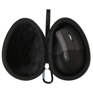 Imagem de Mchoi Estojo de transporte à prova de choque adequado para mouse ergonômico vertical Logitech Lift, estojo de armazenamento Protable (preto)