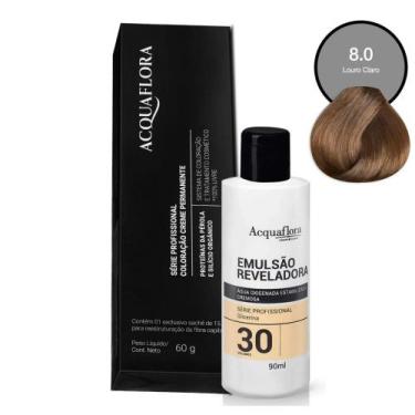 Imagem de Coloração Acquaflora 8.0 60g + Água Oxigenada 30 Volumes 90ml