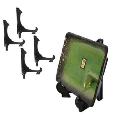 Imagem de Kit 4 Peças Suporte Para Pratos e Azulejos Preto 17,5cm - AC