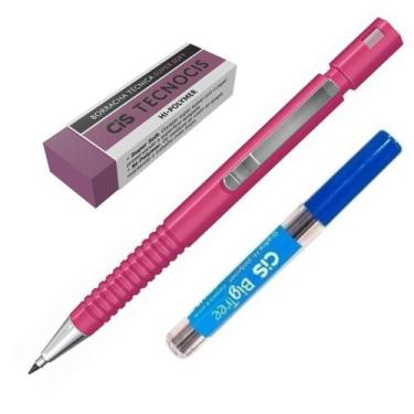 Imagem de Kit Lapiseira TecnoCis 2.0 Rosa+Grafite+Borracha Tecno Lilás