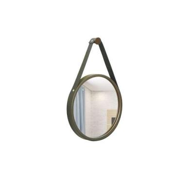 Imagem de Espelho Decorativo Adnet Marrom Alça material sintético Preto 30 cm Re