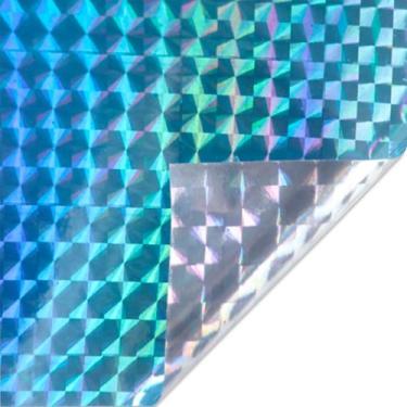 Imagem de Vinil Adesivo Holográfico Triângulo 30 cm x 50 cm - Azul Claro - 1 uni