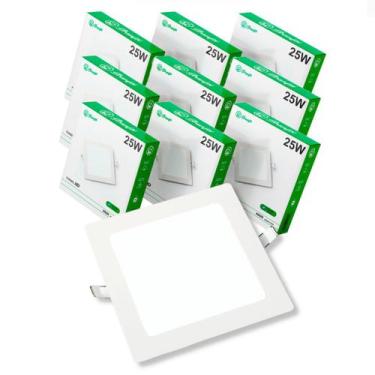 Imagem de Kit 10 Painel Led 25w Embutir - GRANFEI, Quadrado - Branco Frio