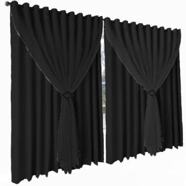 Imagem de Cortina Livia Sala Quarto 8,00 x 2,50 Apartamento preto - Bravin Corti
